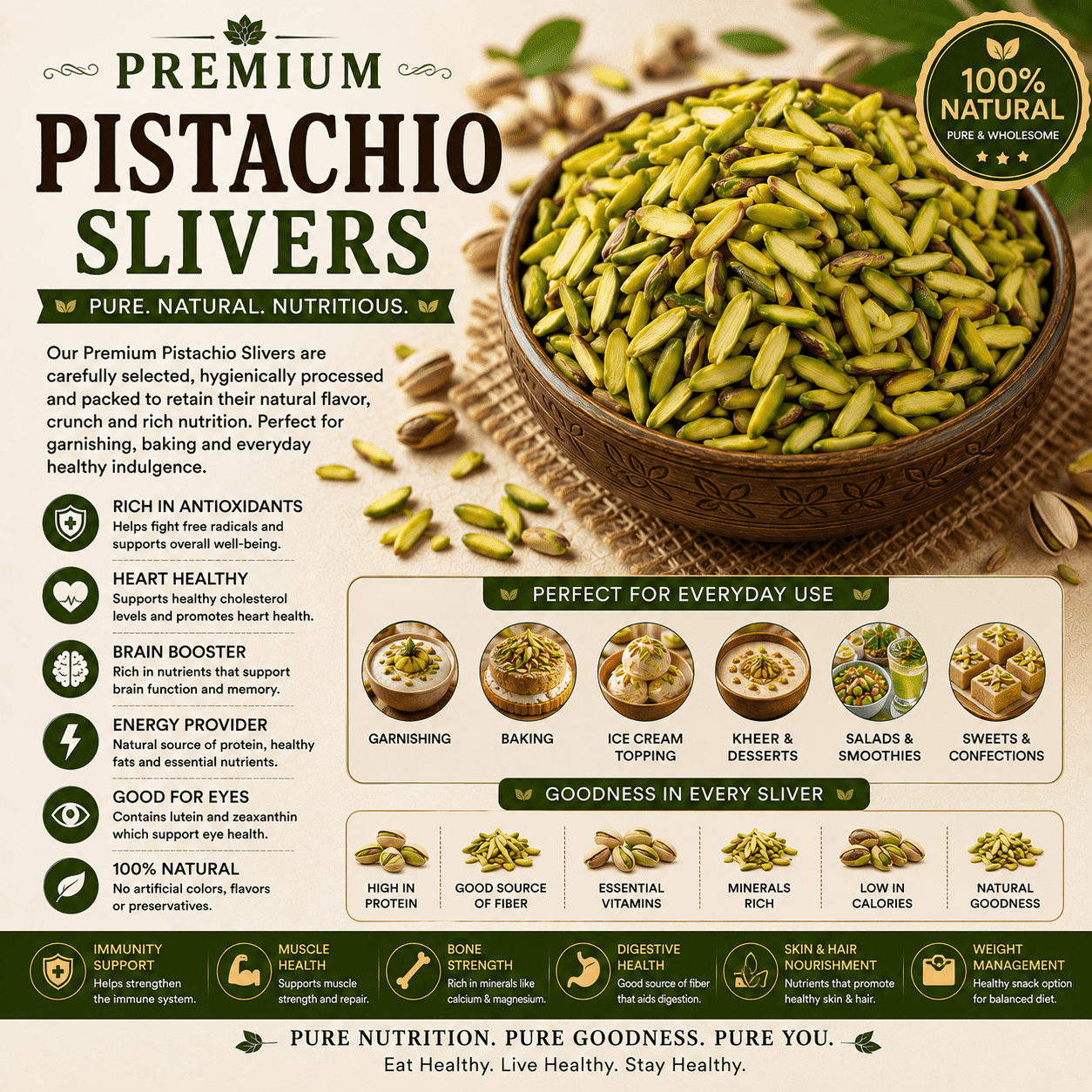 Pistachio Slivers